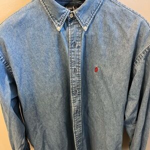 Vintage red tags Ralph Lauren denim shirt. Men’s size XL